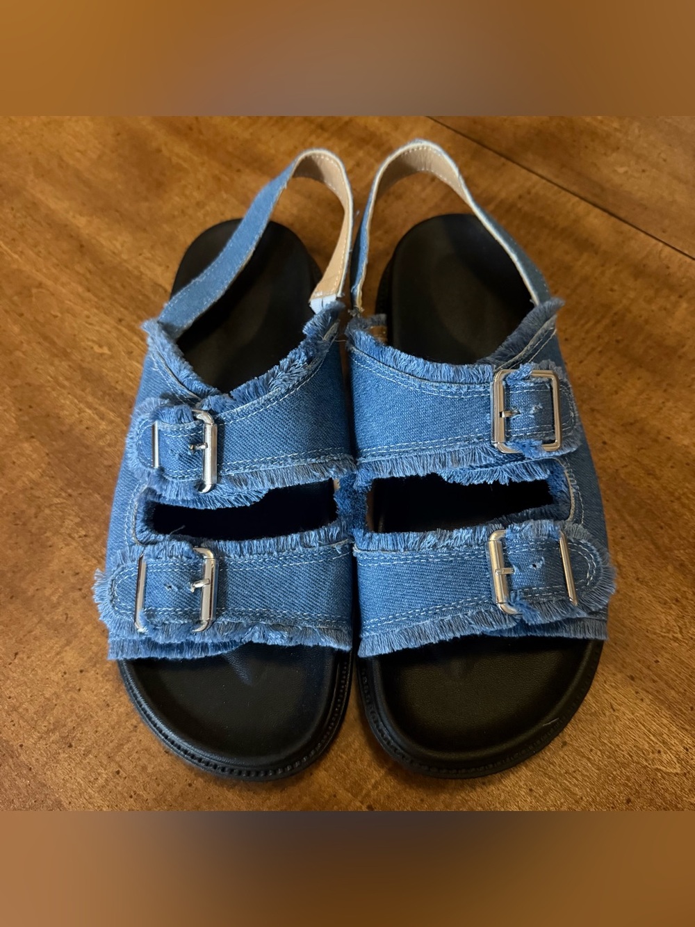 Denim Sandals w/ Strap